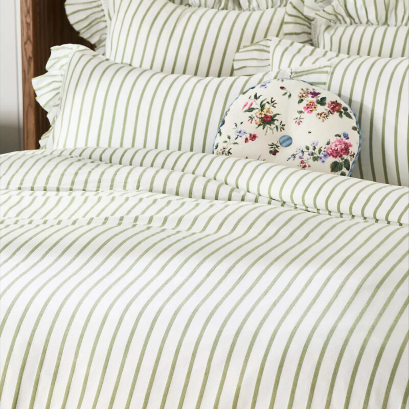 Organic Cotton Spa Sateen Ruffled Duvet Cover
