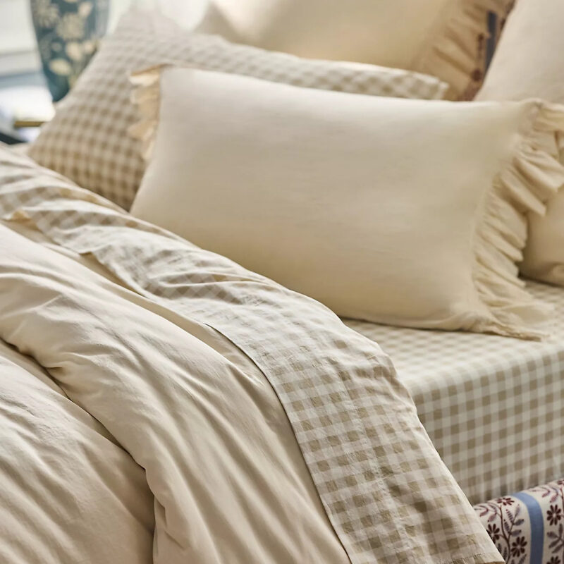 Organic Cotton Spa Sateen Ruffled Duvet Cover