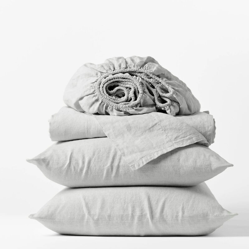 Organic Relaxed Linen Sheet Set Cal King Fog | Coyuchi