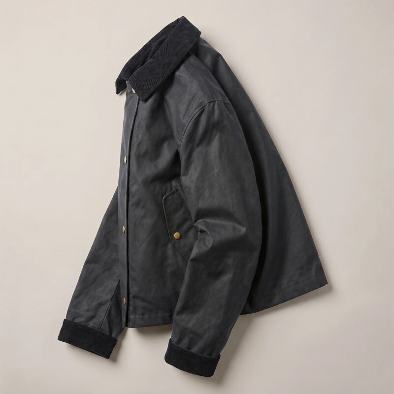Organic Waxed Cotton Cropped Barn Jacket