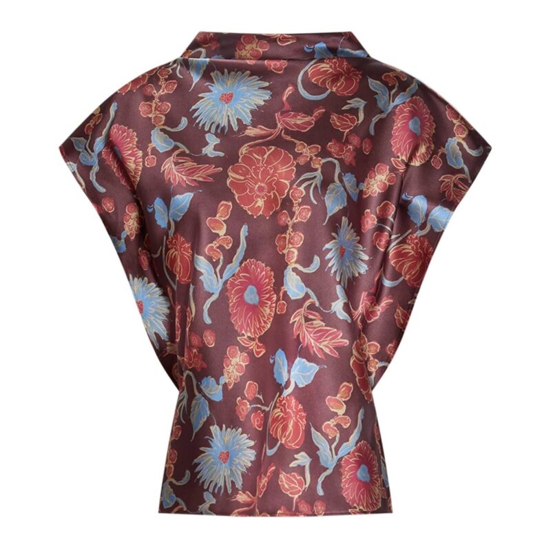 Adrien Top in Deep Redwood Floral Tanya Taylor