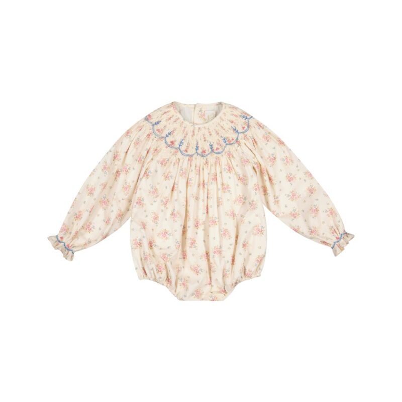 Agathe Floral Smocked Romper Antoinette Paris