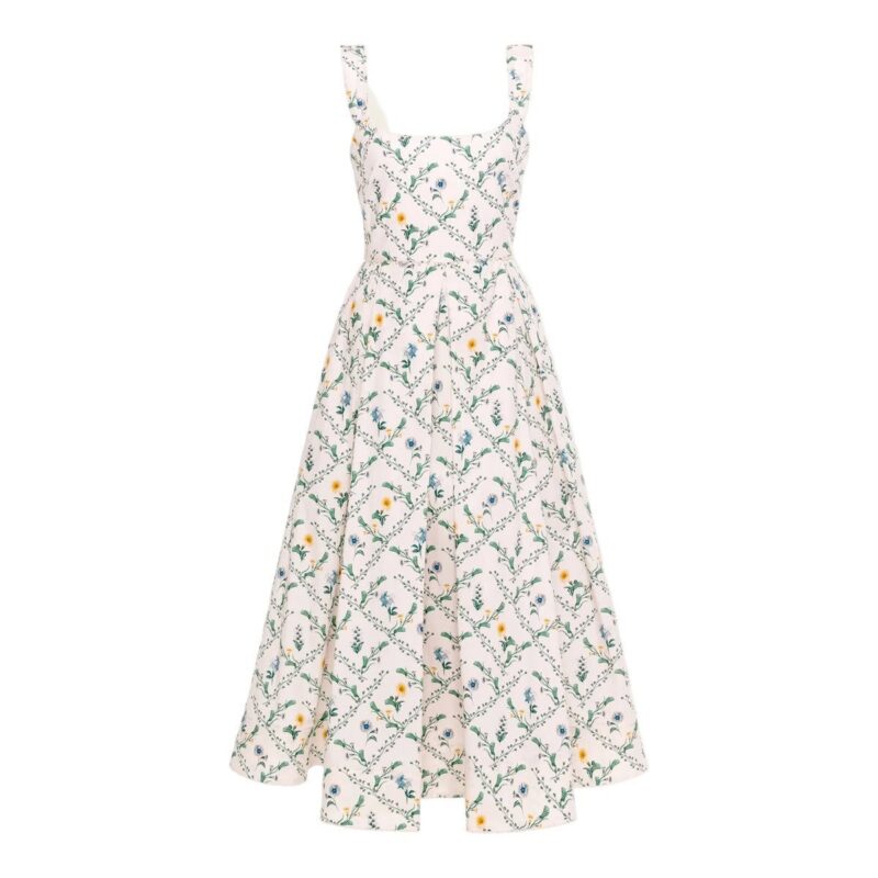 Alcaparra Brisa Midi Dress Agua by Agua Bendita