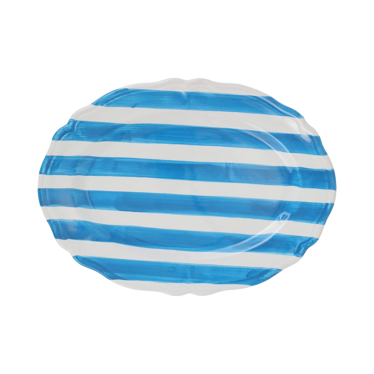 Amalfitana Stripe Oval Platter VIETRI