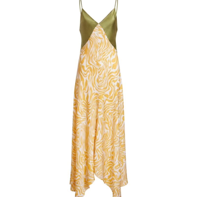 Amanda Dress in Ochre/Cream Multi Tanya Taylor