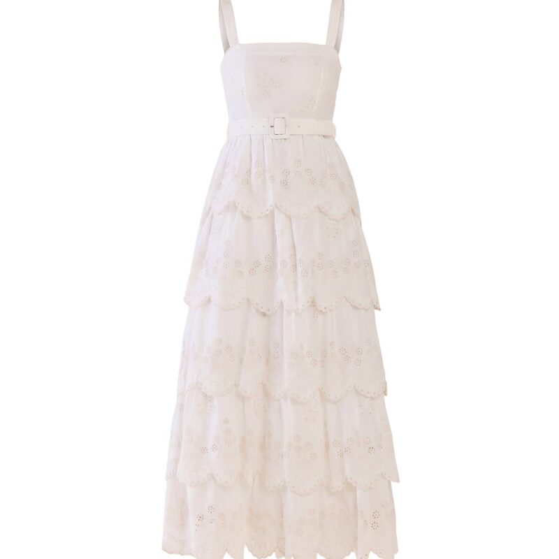 Amour Dress in White Eyelet EDDY
