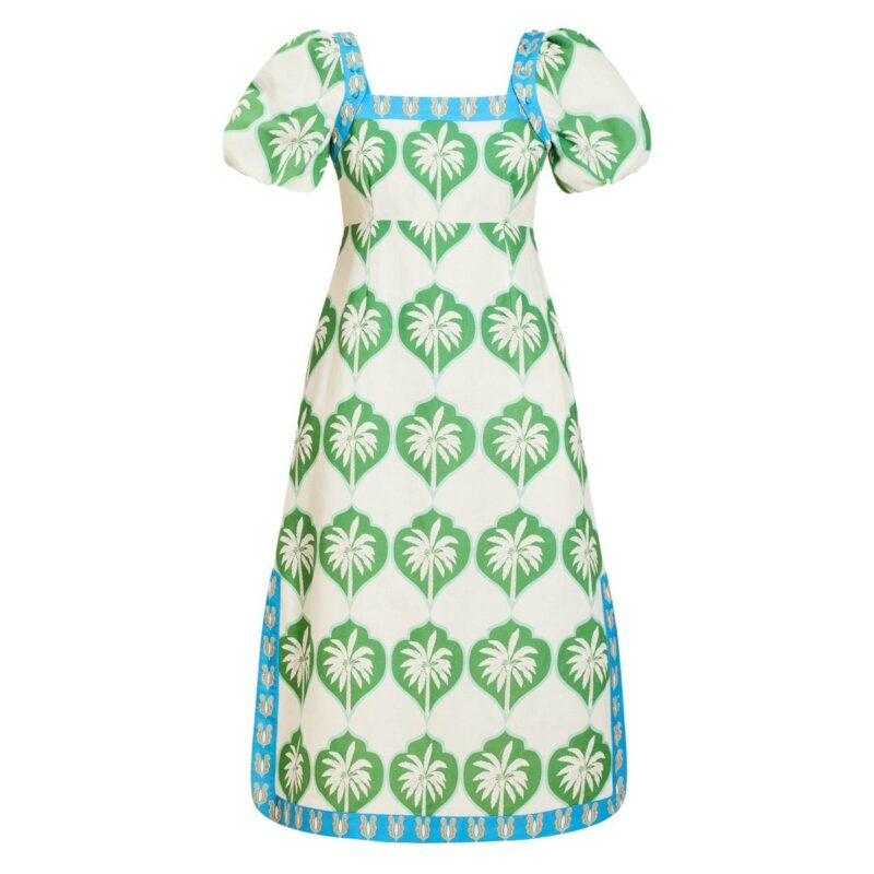 Apollo Convertible Midi Dress in Palm Bay Blue Mestiza New York
