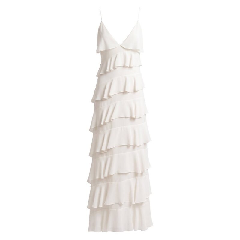 Araminta Dress in Ivory Double Georgette Alexandra Pijut