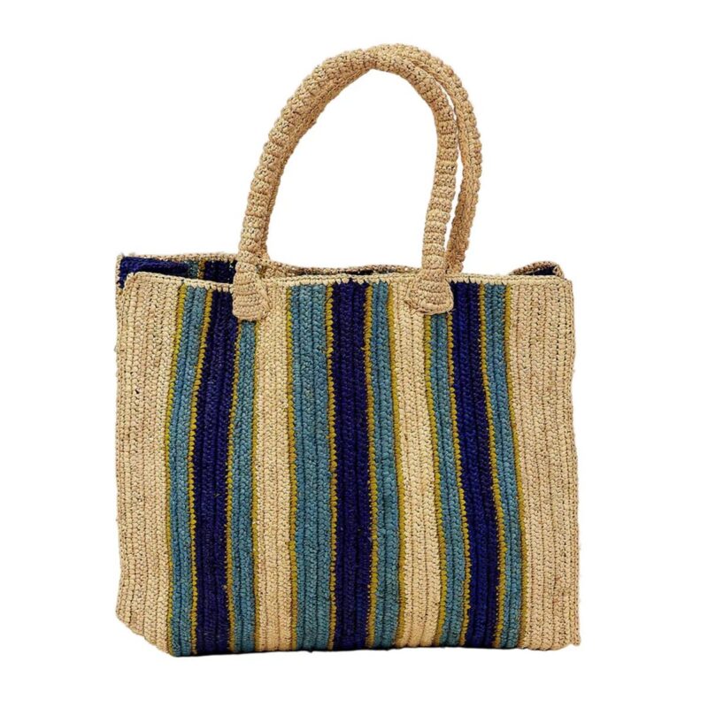 Arlington Stripe Tote in Ocean Stripe Hat Attack