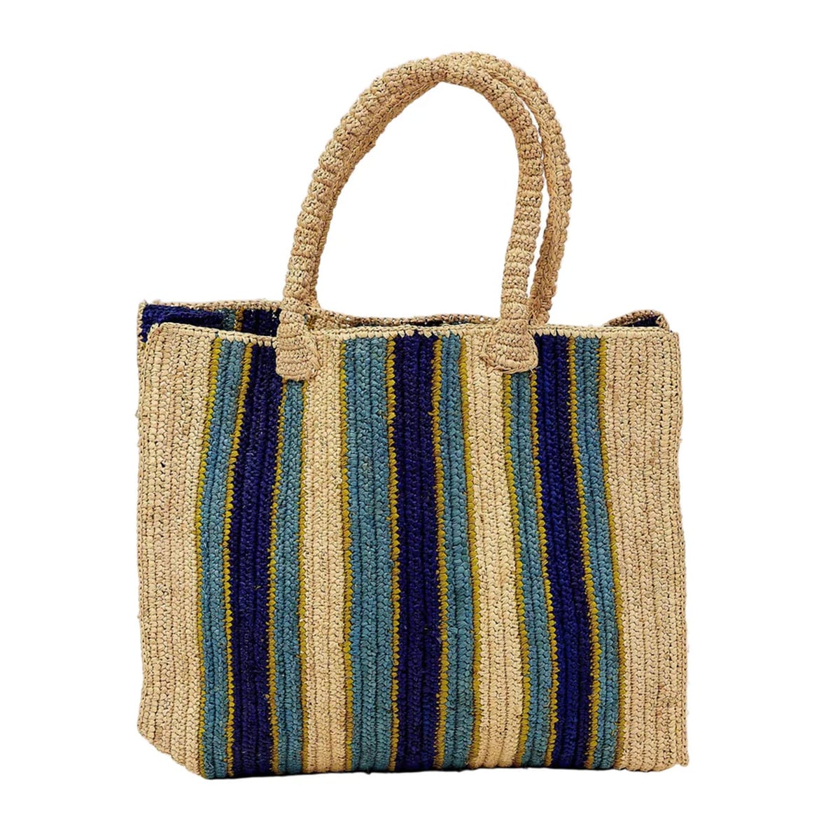 Arlington Stripe Tote in Ocean Stripe Hat Attack