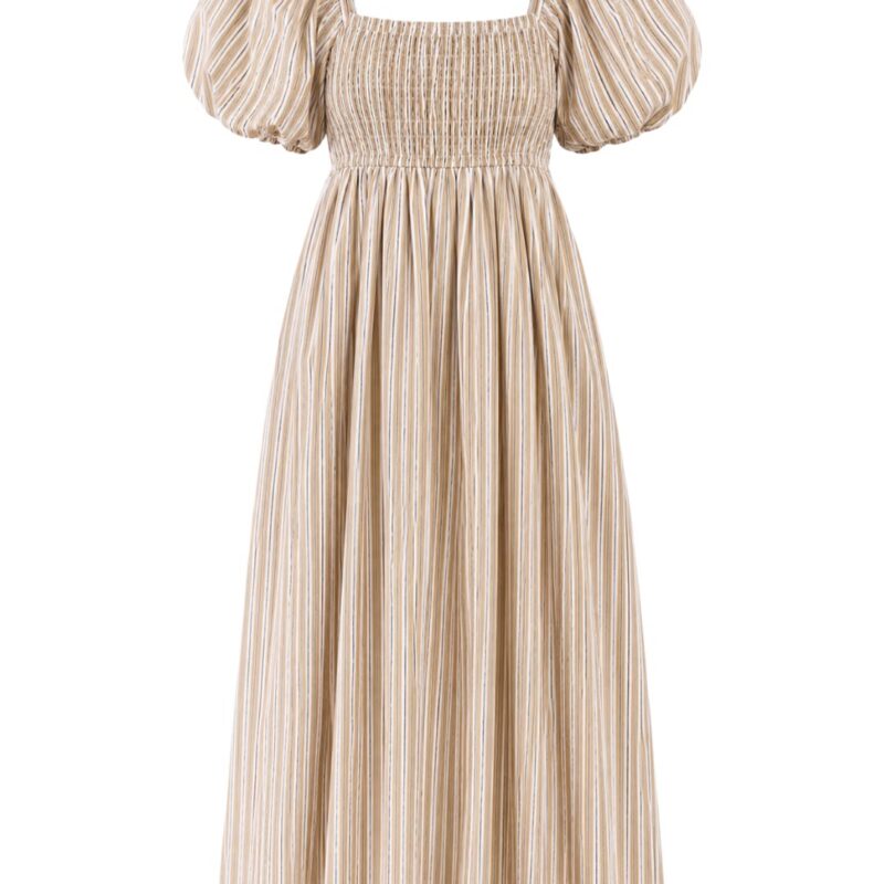 Aurora Dress x Sadie Loving in Sand Stripe EDDY