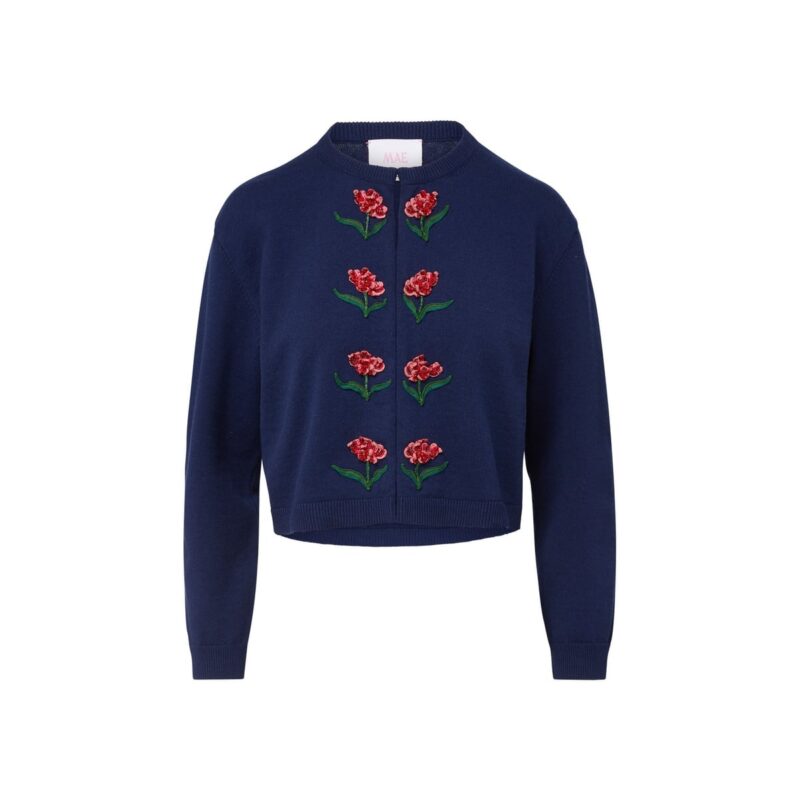 Bailey Knit jacket with Chelsea Rose Embellishment MAE NEW YORK