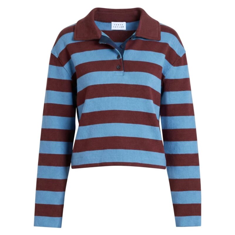 Barrett Top in Shadow Blue/Deep Redwood Tanya Taylor