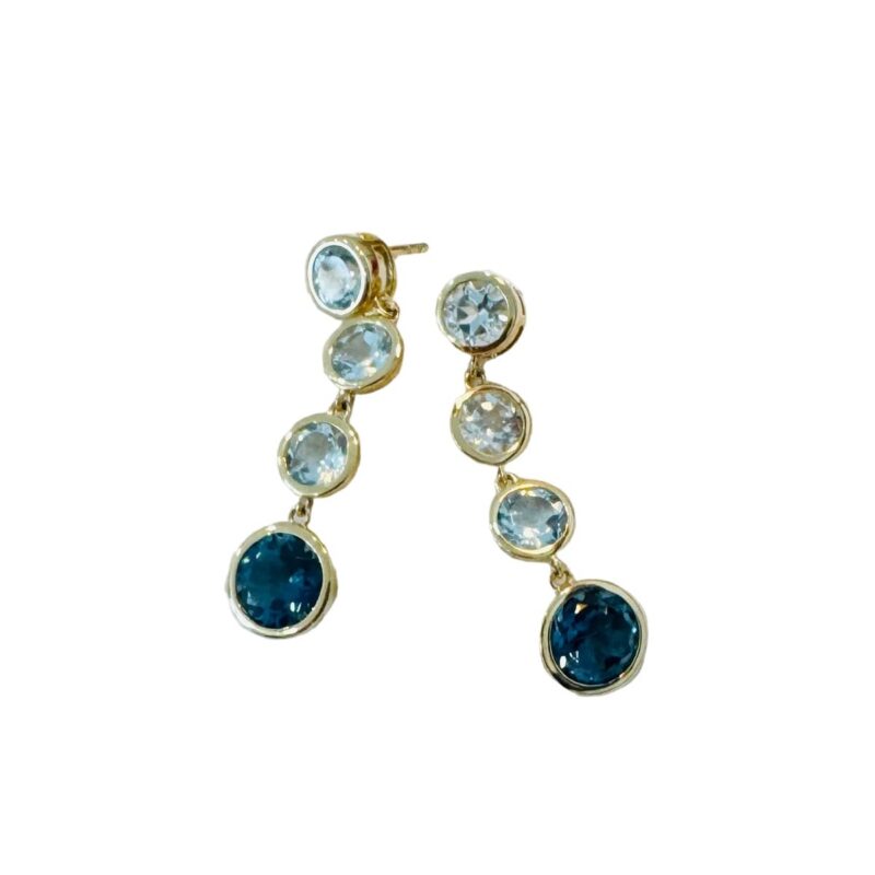 Bezel Blue Topaz Earrings Theodosia Jewelry