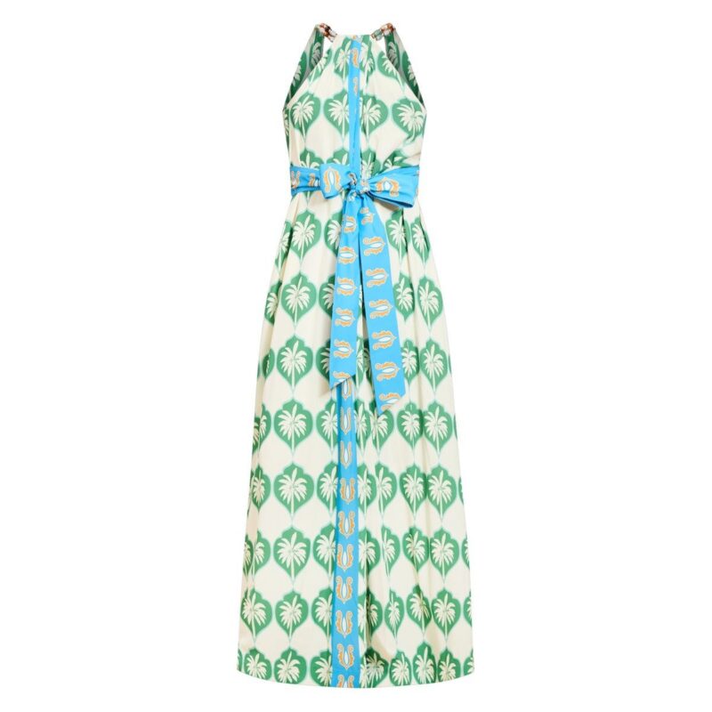 Bijou Halter Gown in Palm Bay Blue Mestiza New York