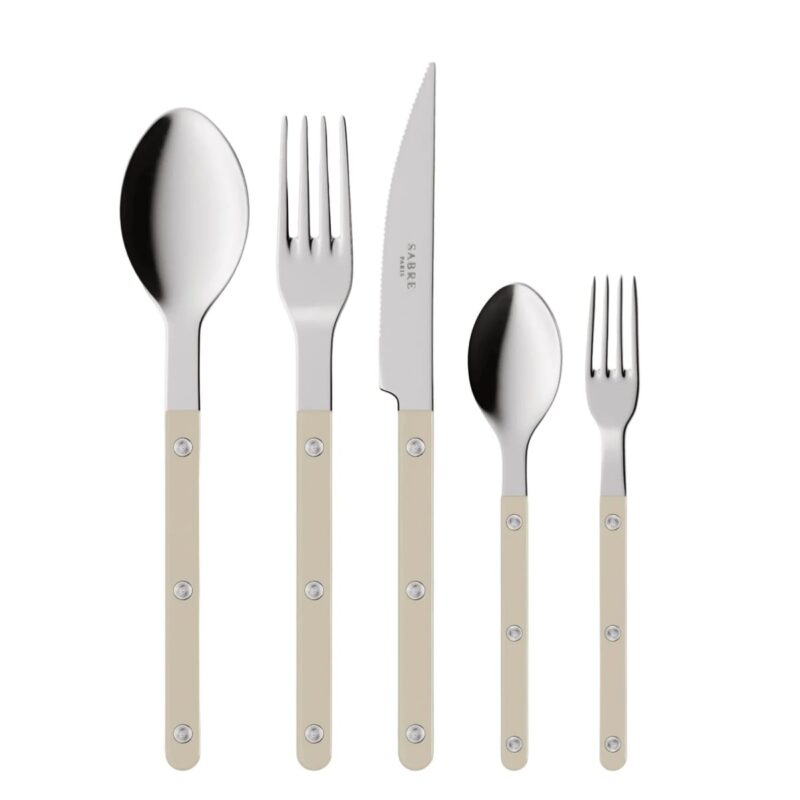 Bistrot Place Setting in Light Kaki, Set of 5 Sabre
