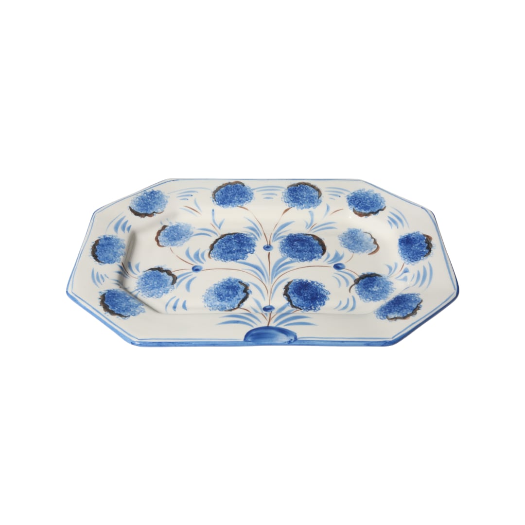 Blue Flower Octagonal Platter Carolina Irving and Daughters