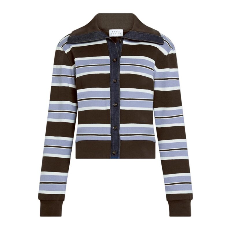 Bronwyn Jacket in Dark Fig/Winter Sky/Cream Multi Tanya Taylor