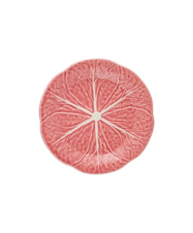 Cabbage Dessert Plate in Pink Bordallo Pinheiro