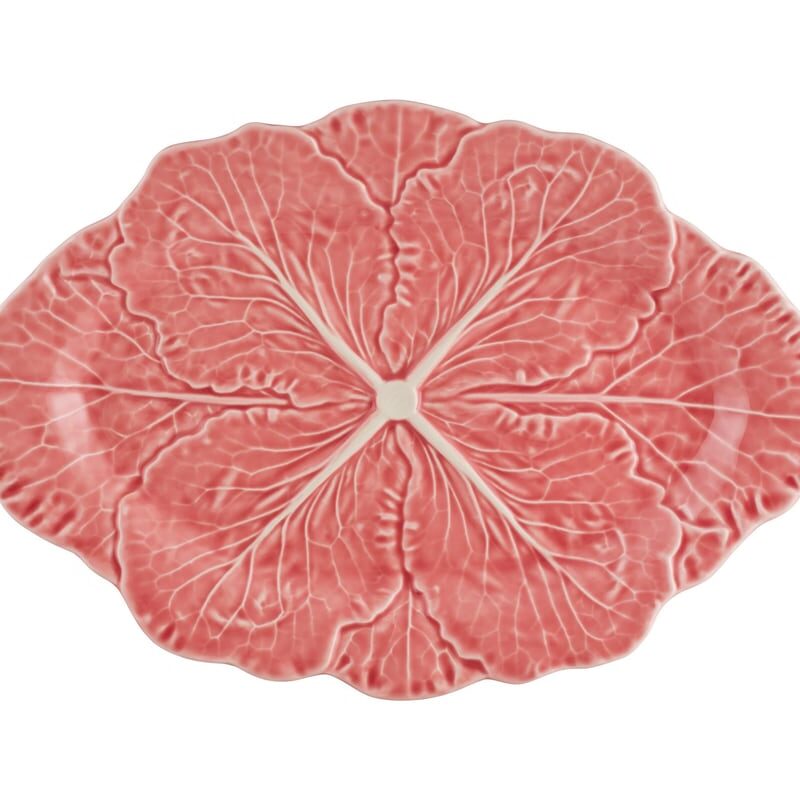 Cabbage Oval Platter 15" in Pink Bordallo Pinheiro