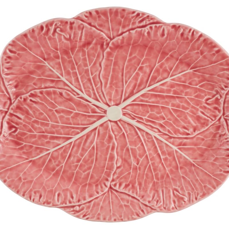 Cabbage Oval Platter 17" in Pink Bordallo Pinheiro