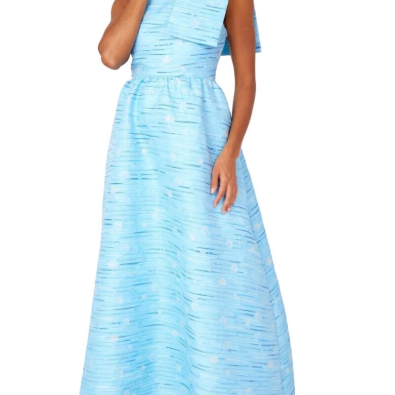 Caroline Gown Blue Textured Dupioni Abbey Glass