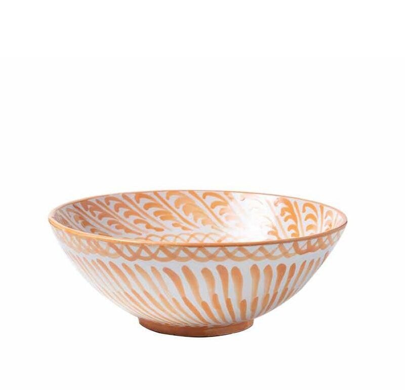 Casa Melocoton Large Bowl with Hand-painted Designs Pomelo Casa