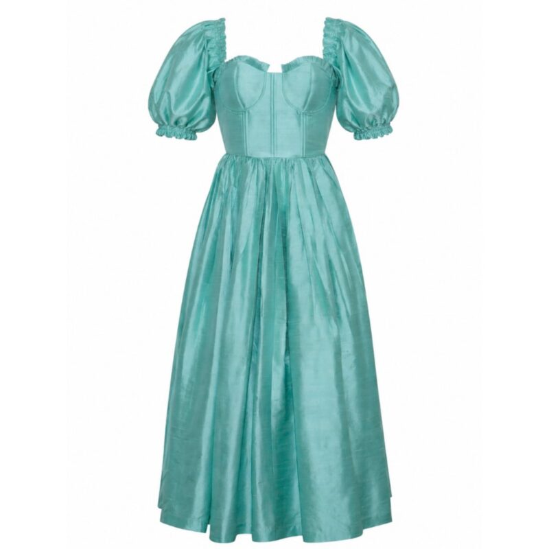 Charlotte Bustier Dress in Sea Glass Louise New York
