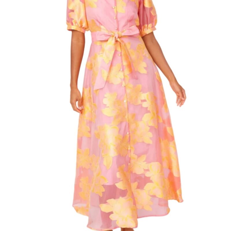 Charlotte Gown Sorbet Peony Organza Abbey Glass