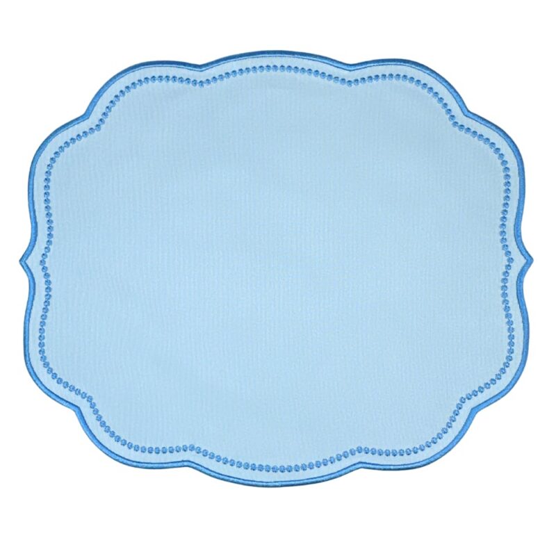 Charlotte Placemat in Blue and Blue, Set of 4 Flying Sheep Country