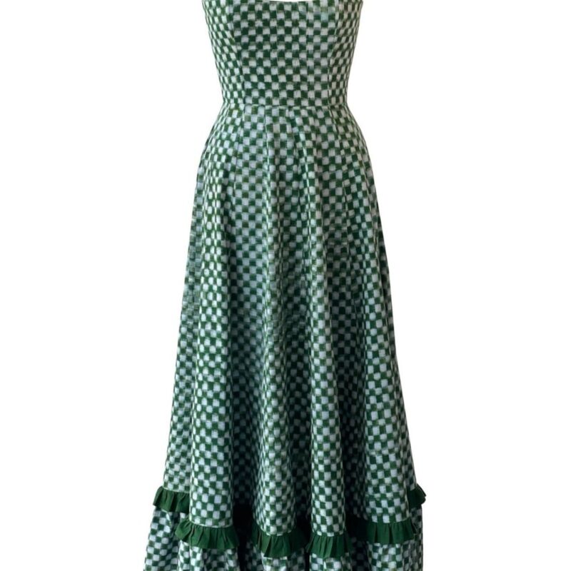 Checkmate Dress in Green De Castro