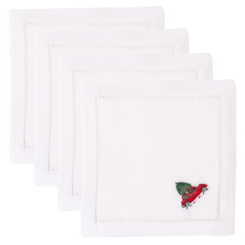 Christmas Tree Car Cocktail Napkin Set Henry Handwork