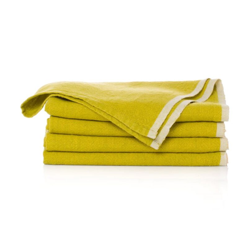 Chunky Linen Napkins in Lime, Set of 4 Caravan