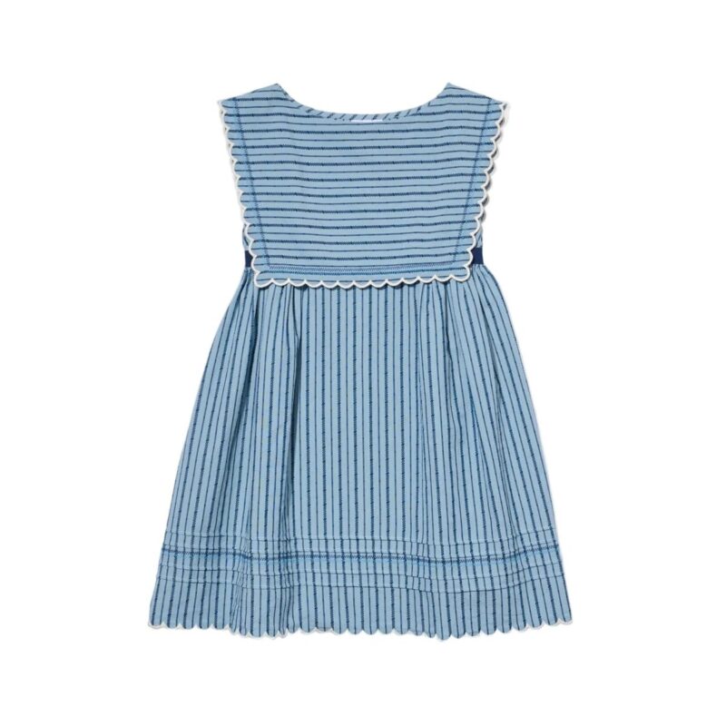 Clairette Dress in Navy Ladder Stripe Oso & Me