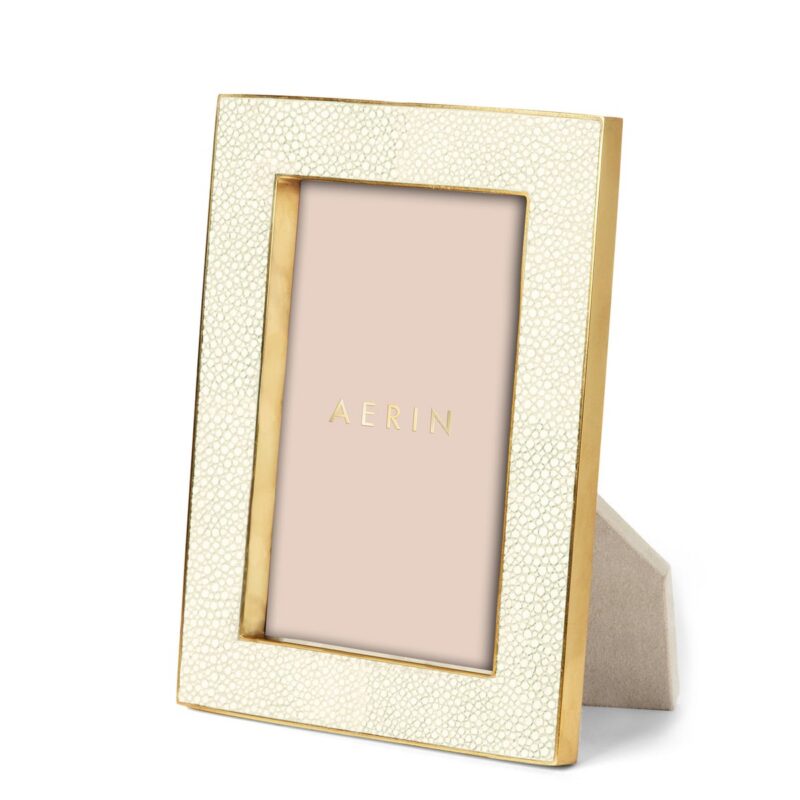 Classic Shagreen Frame, Cream AERIN