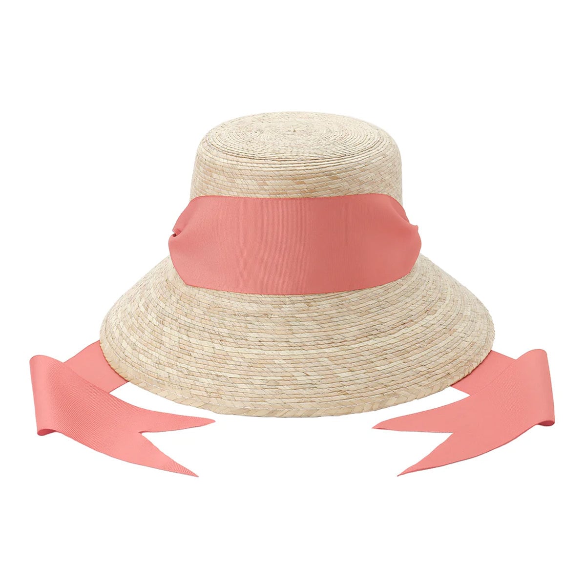 Clematis Bucket Hat With Wide Coral Grosgrain Ribbon Sarah Bray Bermuda