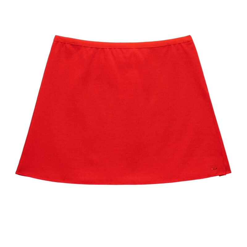 Court Stretch Slip Skirt in Spence Red