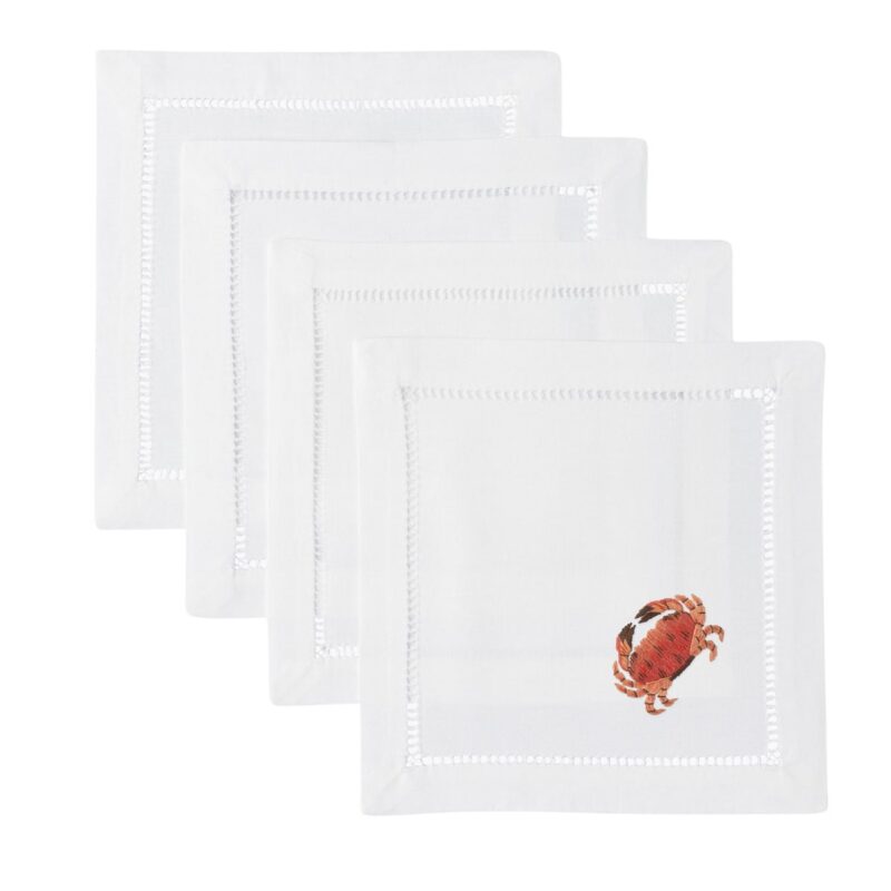 Crab Modern Cocktail Napkin Set Henry Handwork