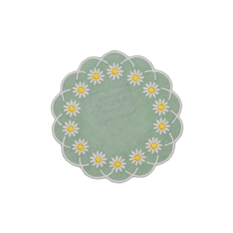 Daisy Coaster in Celadon, Set of 4 Esencial Hogar