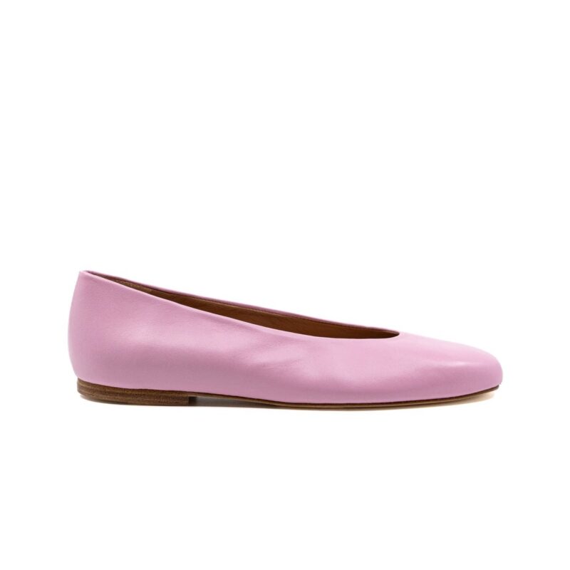 Dalia Pink Leather Ballerina Andrea Gomez