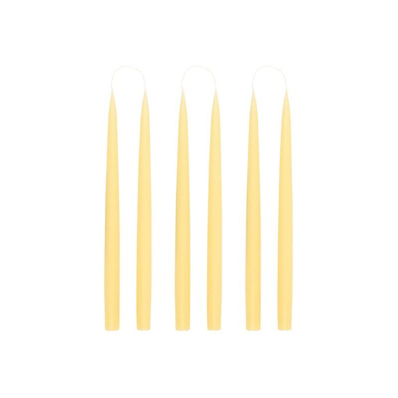 Danish Taper Candles in Pastel Yellow, Set of 6 Rebecca Udall