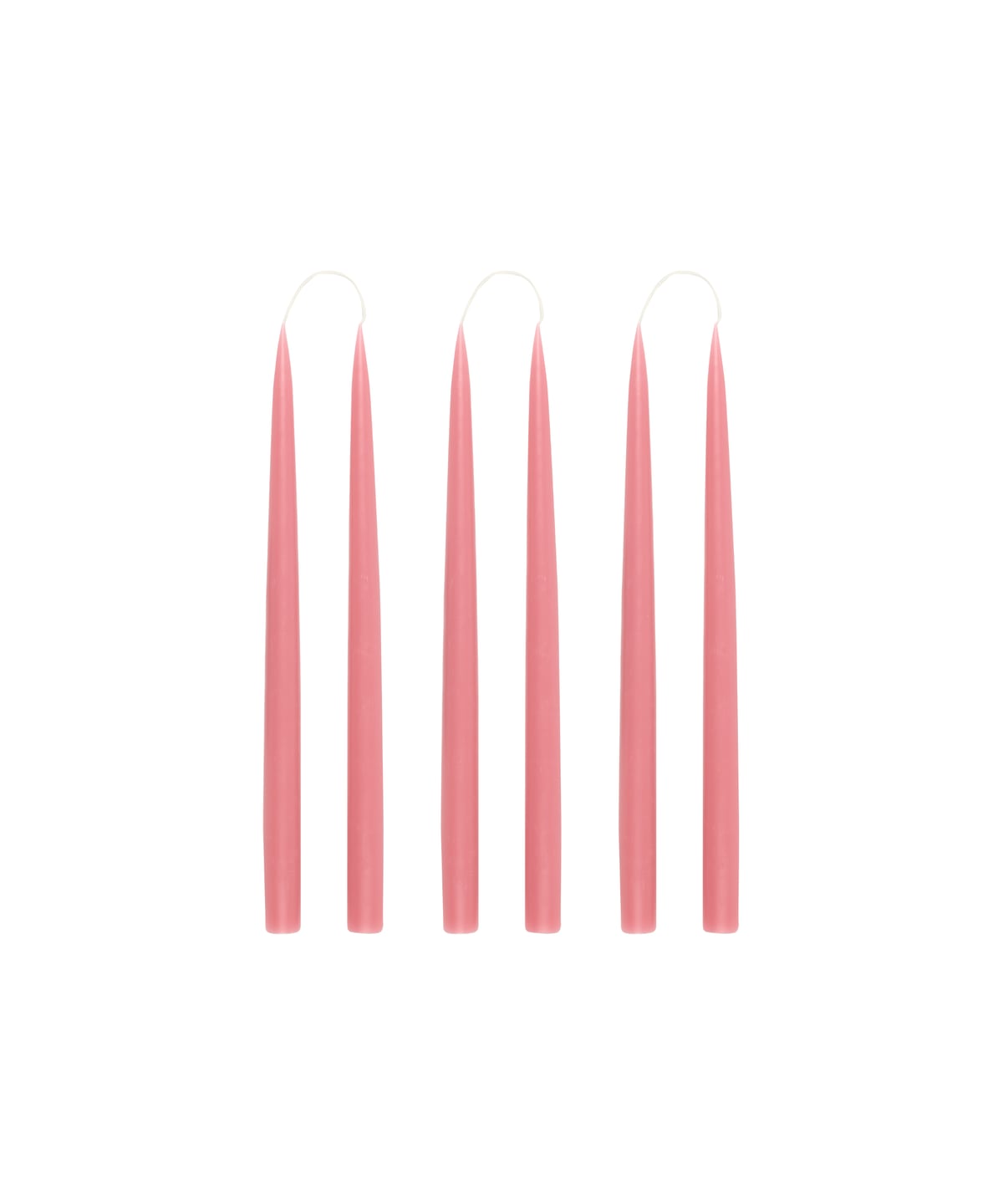 Danish Taper Candles in Rose, Set of 6 Rebecca Udall