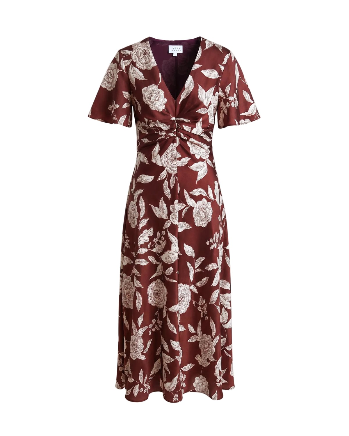 Daphne Dress in Deep Redwood Multi Tanya Taylor