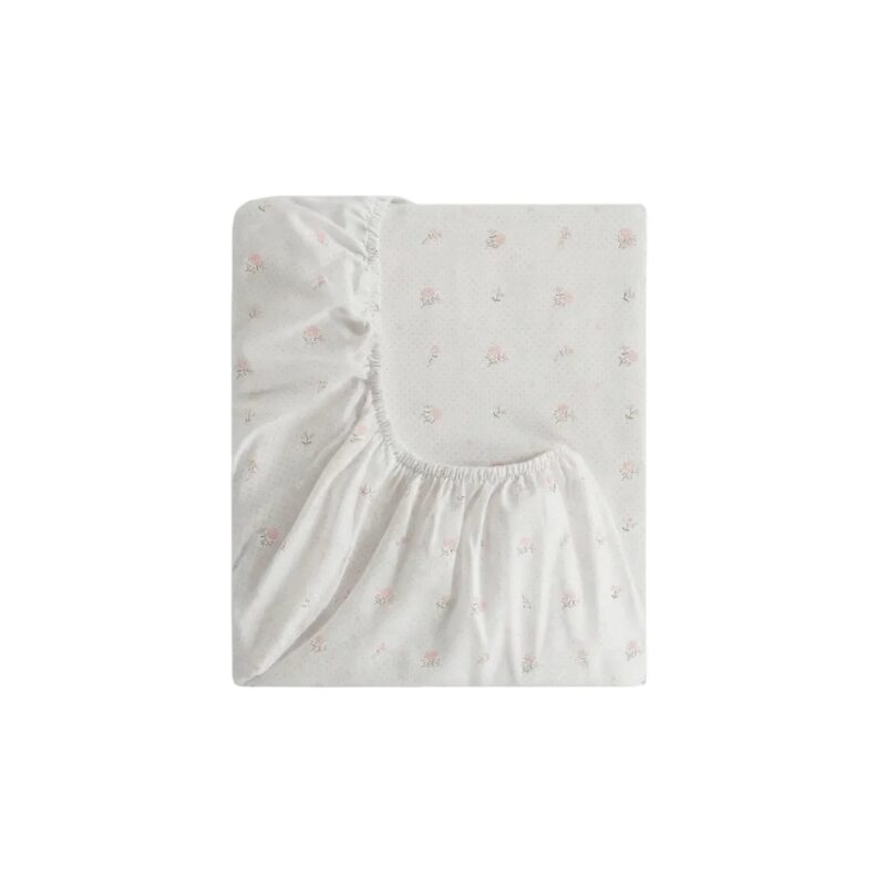 Ditsy Floral Crib Sheet in Pink Gooselings