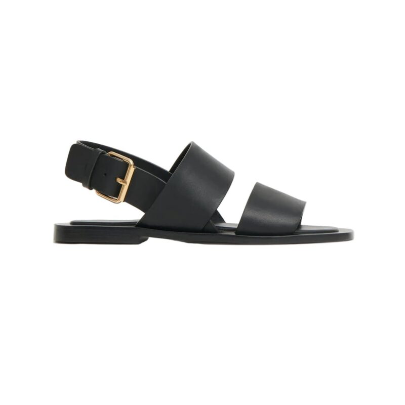 Double Strap Sandal in Black Mansur Gavriel