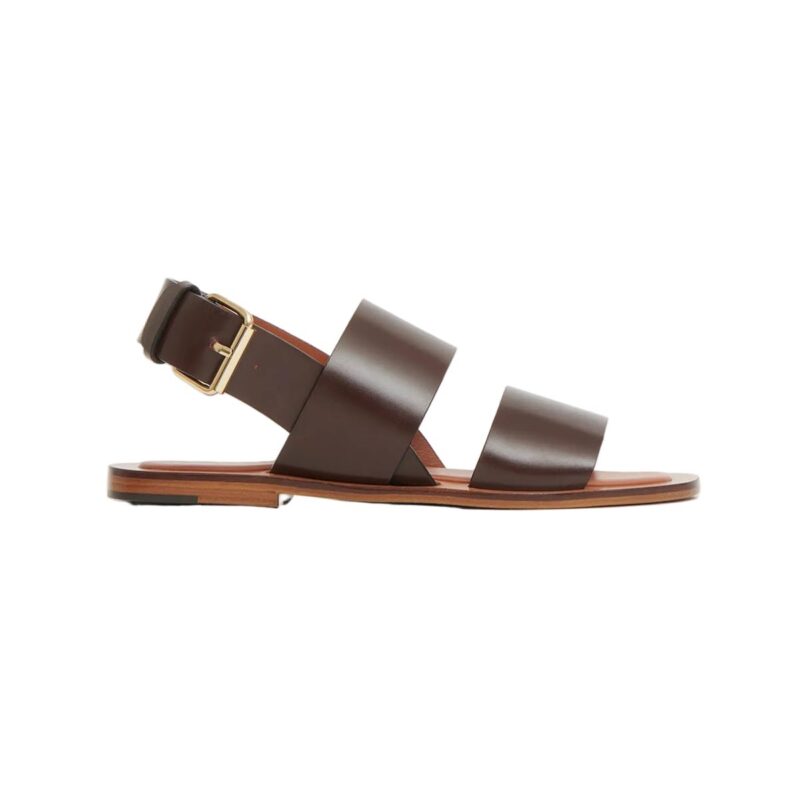 Double Strap Sandal in Chocolate Mansur Gavriel
