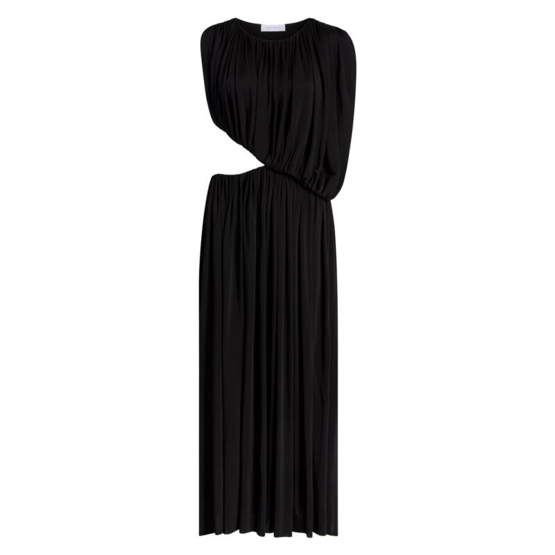 Draped Jersey Dress in Black Marina Moscone
