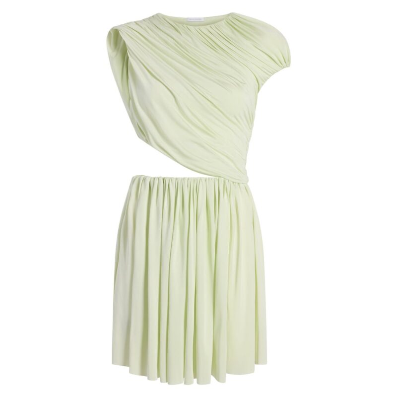 Draped Jersey Mini Dress in Hemlock Marina Moscone