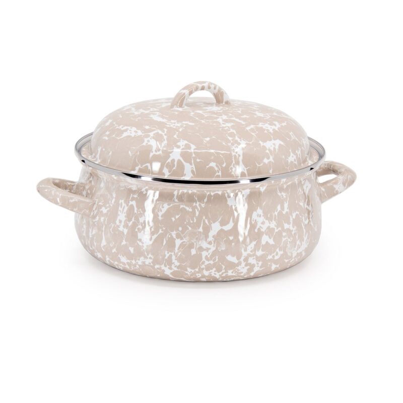 Dutch Oven in Taupe Swirl Golden Rabbit