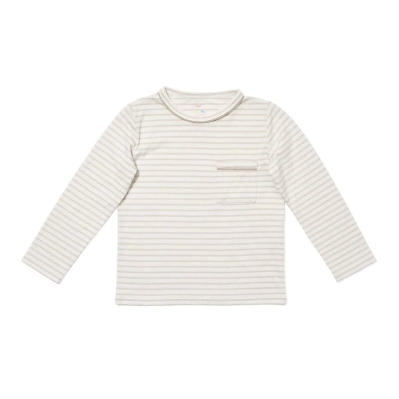 Edward T-Shirt in Cloud Mini Stripe Oso & Me